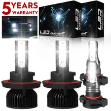 For GMC Yukon 2007-2014 6000K White LED Headlight Hi/Lo Beam Fog Light Bulbs P4C