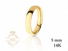 14K Yellow Gold 5mm EUROPEAN Wedding Band Ring - Comfort Fit HIGH POLISHED