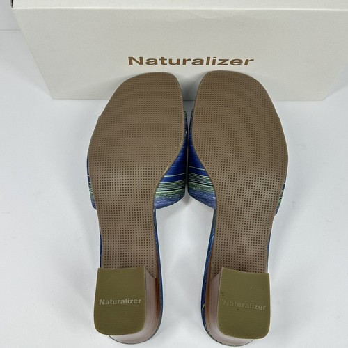 Women's SZ 9M Slide Blue Stripe Wedge NEW NATURALIZER - Picture 8 of 9