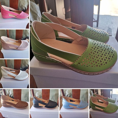 Sandali donna bassi estivi antiscivolo comfort punta chiusa scarpe da passeggio DE - Foto 18 di 31