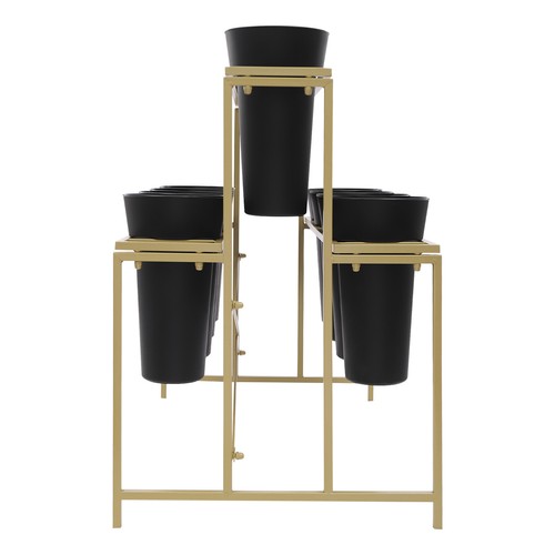 Flower Display Stand with 12 Pcs Buckets, 3 Tier Metal Stand, Indoor & Outdoor - Picture 11 of 17