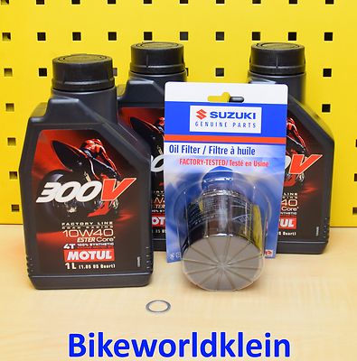 Suzuki GSX-R 600 06-19 alle Öl + Original Ölfilter Motul 300V Factory Line 10w40