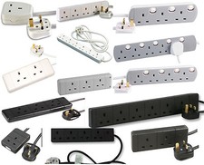 Mains EXTENSION CABLE 13 AMP UK PLUG MULTI LENGTH & GANG SOCKET EXTENDER LEAD