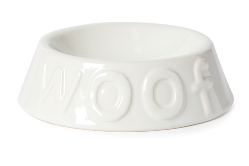 Ancol Dog Cat Feeding Bowl Dish Ceramic Woof Meow Fish Steel Twin Food Water - Picture 4 of 11