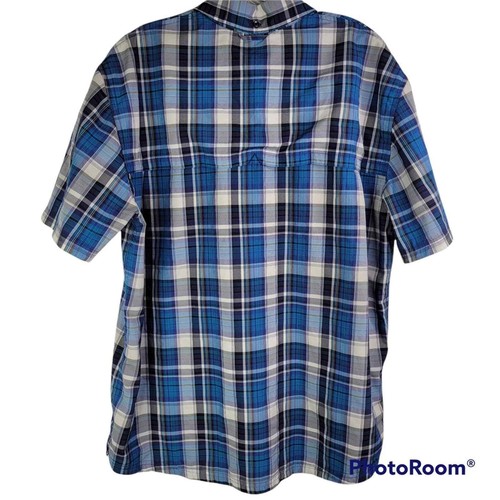 Eastern Mountain Sports EMS Mens Large Plaid Short Sleeve Hiking Button Shirt - Picture 3 of 9