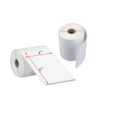 2 Rolls 250/Roll 4X6 Direct Thermal Shipping Labels for Zebra 2844 ZP450 GK-420D