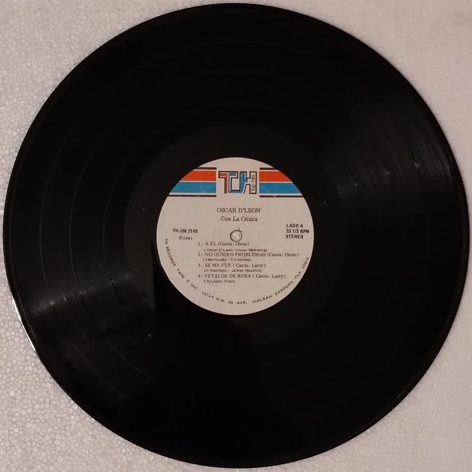 (NO COVER) OSCAR D'LEON LA CRITICA VINYL LP TOP HITS RECORDS TH-AM 2149 VG+ Foto 2 de 2