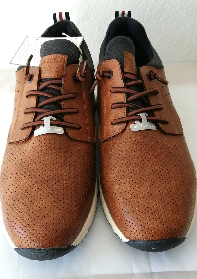 RELIFE Herren Sneaker Schuhe Lederimitat braun extra weit Größe 42 43 44  NEU - Bild 2 von 3