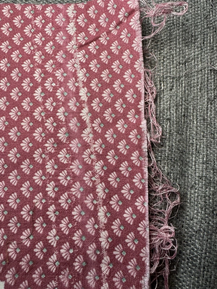 Colcha de algodão rosa malva vintage década de 1990 Spring Industries ventilador flor 14”x 44” VER DECR - Imagem 3 de 4