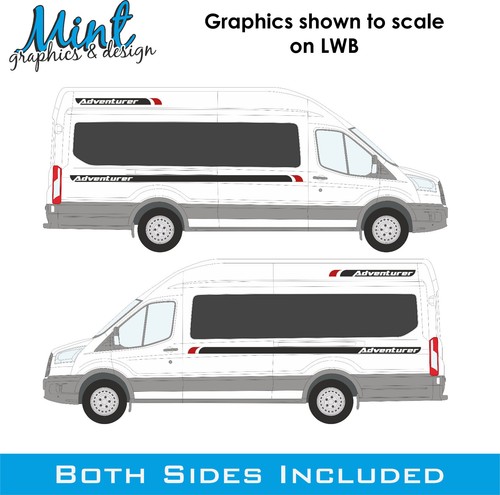 LWB FORD TRANSIT MK8 L3 MK7 kompatibel CAMPER Van Wohnmobil GRAFIK AUFKLEBER 160 - Bild 3 von 4