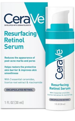 CeraVe Resurfacing Retinol Serum Post Acne Marks Skin Texture Pre Refining 1Oz