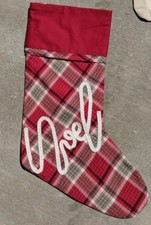 POTTERY BARN NOEL PLAID CHRISTMAS HOLIDAY STOCKING 11 AVAILABLE