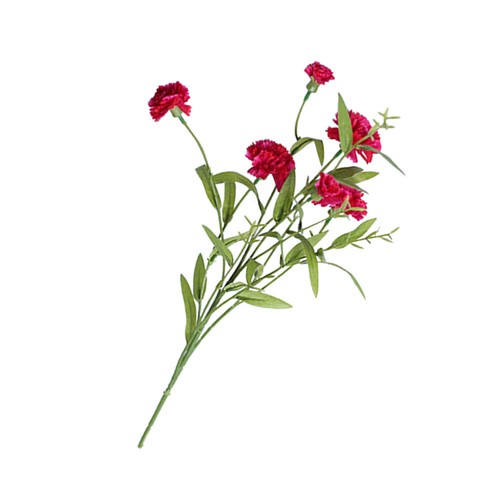 6 Head Rosy Faux Carnation Silk Bouquet for Home Office Arrangement