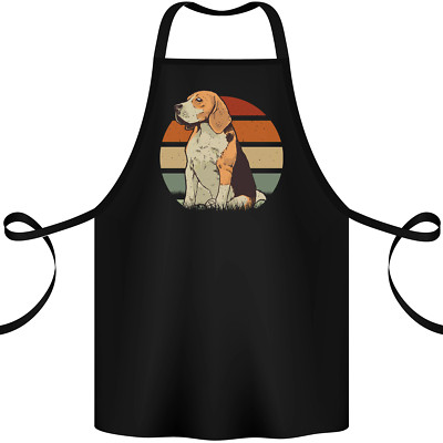 Hunde Beagle mit Retro Sonnenuntergang Hintergrund Baumwolle Schürze 100% Bio