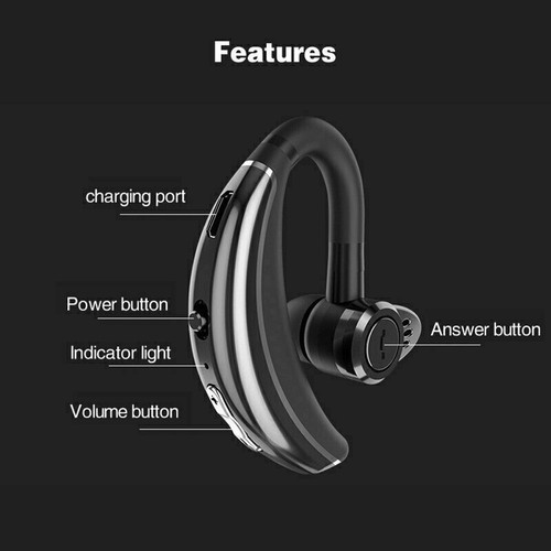 Wireless Bluetooth Handsfree Headphone Earphone Earbud Headsets For Smart Phone - Photo 7 sur 9