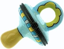 BLUE PACIFIER TRINKET BOX ART GIFTS EB446