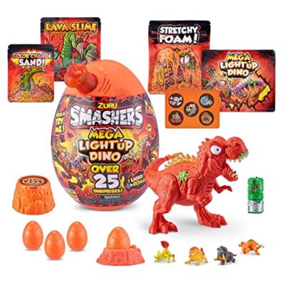 Smashers - Mega Light Up Dino Epic Egg, Ei gefüllt mit Einer Dinosaurier-Figur m