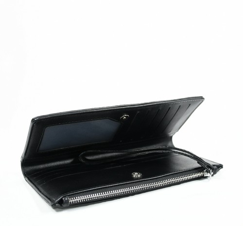 New EXSOOTTI Black Genuine Croc Leather Belly Skin Women Zipper Clutch Wallet. - Picture 11 of 12