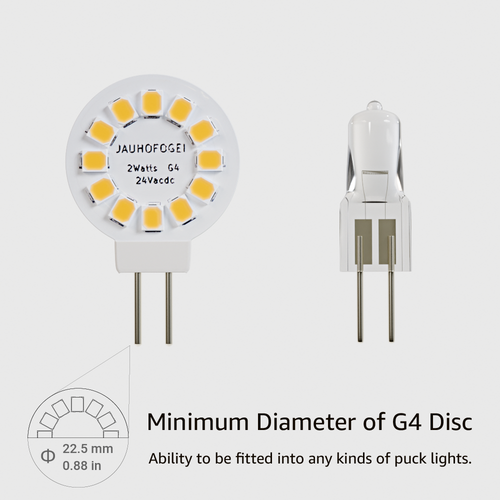 G4 Disc LED Bulbs 12V 24V, 20W Halogen Bulb Replacement for Recessed Puck Lights - Picture 30 of 62
