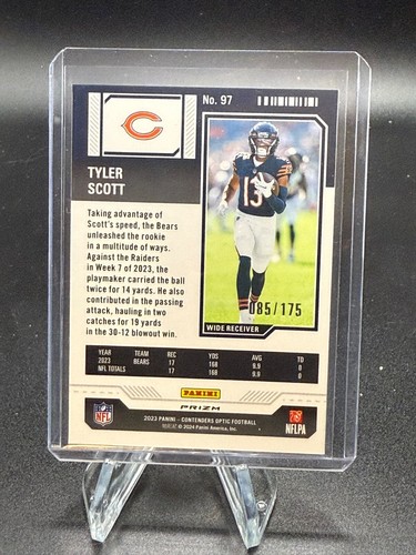 2023 Panini Contenders Optic Tyler Scott Rookie Ticket Red Prizm RC 85/175 Bears - Picture 2 of 2