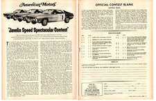 1968 AMC JAVELIN / BONNEVILLE SPEED SPECTACULAR CONTEST ~ ORIGINAL 2-PAGE AD