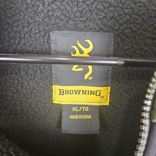 Browning Hunting Shooting Jacket Softshell Mens Sz XL Green Black Full Zip Lined - Picture 3 of 3