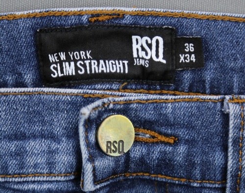 Herren RSQ Jeans New York Slim Straight Stretch 5 Pocket Größe 36x34 (Msr 36x32) - Bild 3 von 9