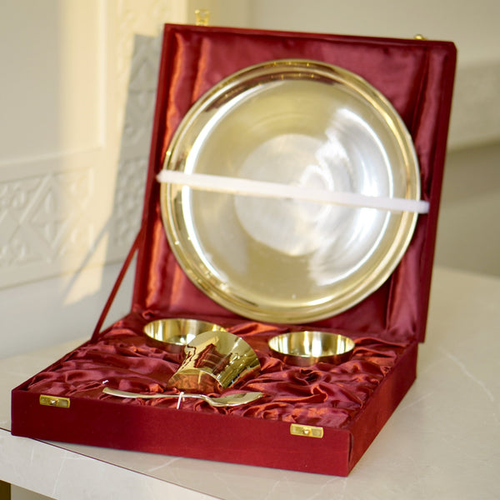 Kansa Set With Velvet Box In Matte Finish - Picture 8 of 12