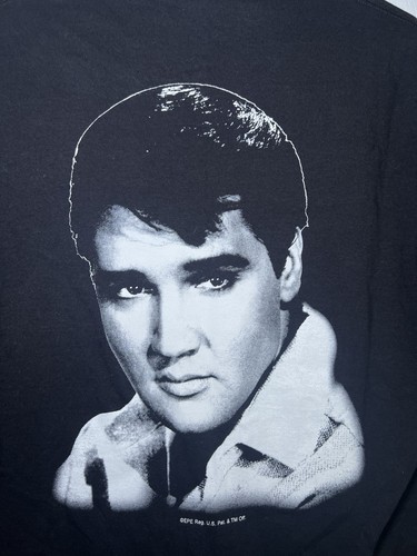 Vintage Y2K 2001 Elvis Presley Face Portrait Black S/S T-Shirt - Herren M - Bild 4 von 7