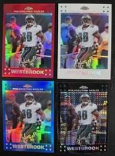 2007 Topps Chrome Brian Westbrook TC72 Refractor Lot 4-Red, White, Blue & Xfrac