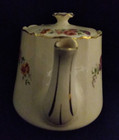 Teapot WS George Argosy Ivory Pink Rose 289 D vintage Gold trim D handle Scallop — photo 9