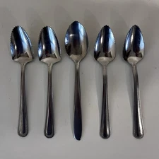 Ecko Imperial Stainless Steel Grapefruit Spoons Set of 5 Serrated Edge Flatware