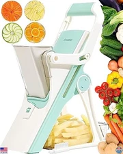 6-in-1 Mandoline Slicer Vegetable Chopper, Adjustable Potato Cutter, White, 1pc