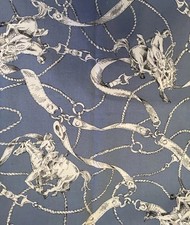Vintage Cotton Polyester Blend Fabric Cranston Equestrian Horses  2 Yards x 57  