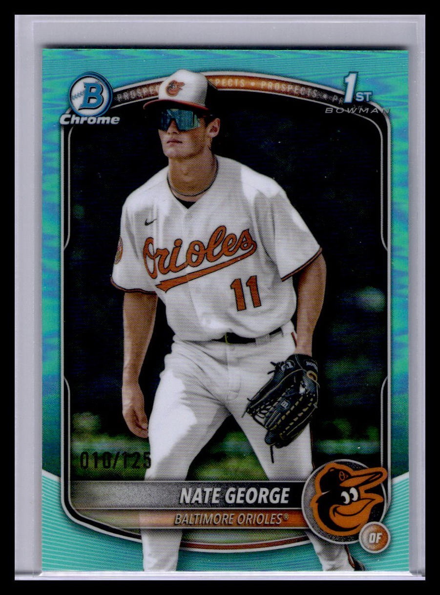 2025 Bowman Chrome - Nate George #BCP-184 True Aqua Refractor /125