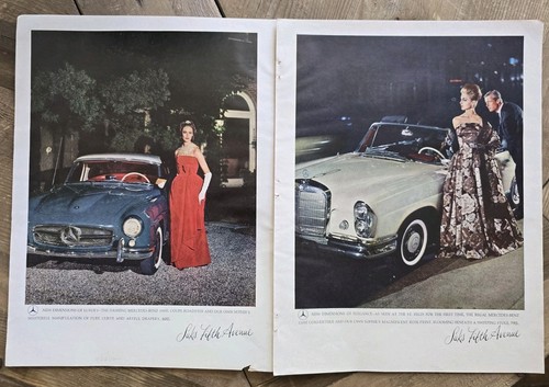  1962 4 Page Mercedes-Benz Cars and Saks Fifth Avenue Clothing vintage ad 