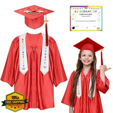 Kindergarten Graduation Cap Gown 2026 Tassel Certificate Toddler Kids