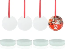 PYD Life 24 PCS Sublimation Ornament Blanks Glass 3 Inch Round 3 