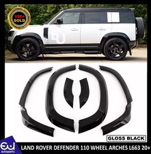 WIDE BODY WHEEL ARCH FLARES KIT GLOSS BLACK FOR LAND ROVER DEFENDER 110 L663 20+