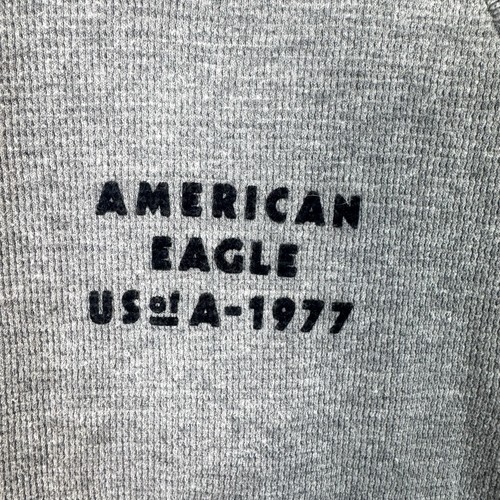 American Eagle Herren Langarm Pull Over Shirt Größe Medium Baseball Raglan Teenager - Bild 2 von 12