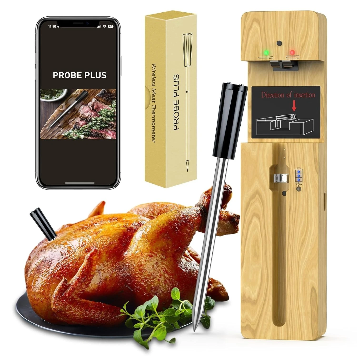 Meat Thermometer Digital Wireless, 600FT Long Range Remote Monitoring mobile app
Opens in a new wind