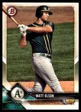 Matt Olson 2018 Bowman #16 Oakland Athletics MLB READ FREE SHIPPING AutographDen