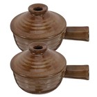 2-teiliger Tonsuppentopf: 350 ml mikrowellengeeignete Tonsuppenschüssel mit