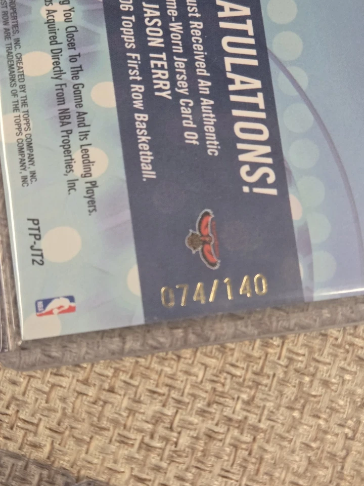 2005-06 Topps First Row - Ptp Dual Relics Jason Terry #PTP-JT2 74/140 (MEM,AU) - Image 4 of 4