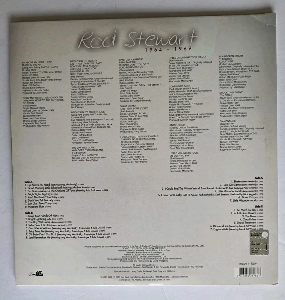 Rod Stewart 🥇 1964-1969 1st Press Italian Double LP NM Wax Rare - Image 2 of 4