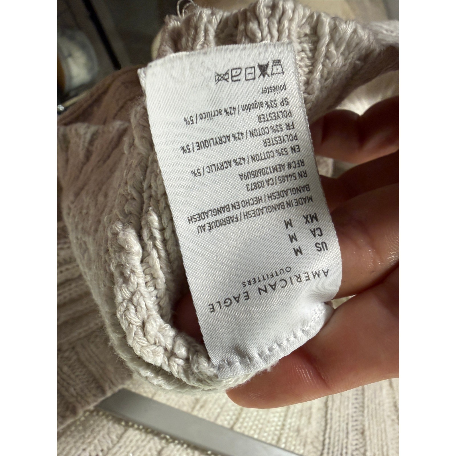 American Eagle cardigan oatmeal button perfect fall layering casual med cozy euc image 3