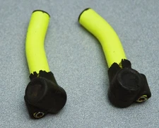 Onza Cro-Moly Steel Bar Ends, Neon Yellow, welded, short bullhorn