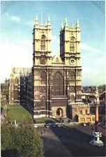 London England Westminster Abbey Bird’s Eye View Church Vintage Postcard