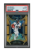 Marvin Mims PSA 10 2023 Select - Gold Prizm /10 Suite Level #429 RC Broncos