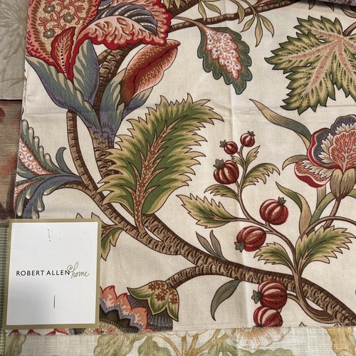 Menge 7 Stoffmuster Quadrate Robert Allen Home Draperie Polster sortiert - Bild 5 von 17